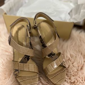 MICHAEL Michael Kors Mackay Embossed Leather Wedge